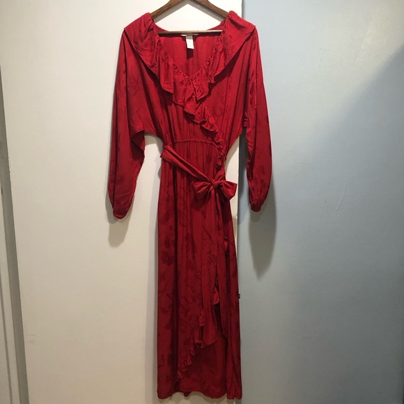 H&M | Red Flounce-trimmed Dress - Picture 4 of 7